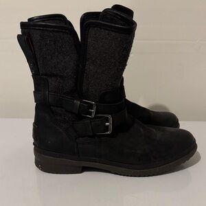 Ugg Black and Gray Buckle Boots